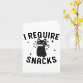 Carte Chat Noir Drôle, J'Ai Besoin De Snacks (Fleur jaune)