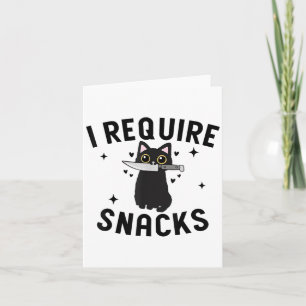 Carte Chat Noir Drôle, J'Ai Besoin De Snacks