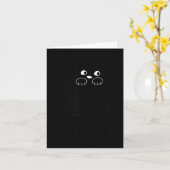 Carte Chat noir drôle Kit-Tea Graphique (Fleur jaune)
