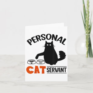 Carte Chat Noir Drôle Serviteur Personnel Chat Pour Homm