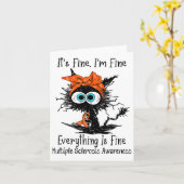 Carte Chat noir drôle Son fin Je suis fin Scleros Multip (Fleur jaune)