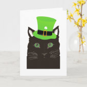 Carte Chat noir du jour de St Patrick utilisant le (Fleur jaune)