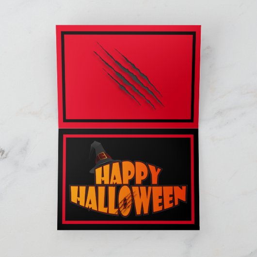 Carte Chat noir éffrayant (Intérieur)