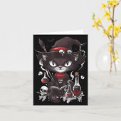 Carte Chat noir effrayant de l'apothicaire de Salem Hall (Fleur jaune)