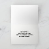 Carte Chat noir effrayant et crâne Joyeux anniversaire H (Intérieur)