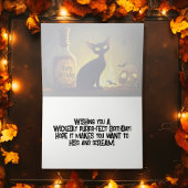 Carte Chat noir éffrayant et Halloween Halloween