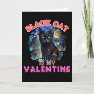 Carte Chat Noir Est Ma Saint-Valentin Citation Drôle Amo