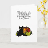Carte Chat noir et Citrouille (Fleur jaune)