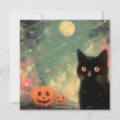 Carte Chat noir et citrouille d'Halloween (Devant)