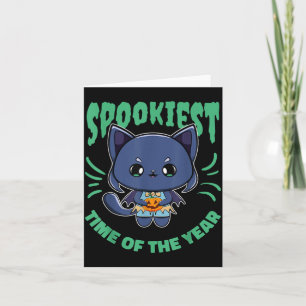Carte Chat noir et citrouille d'Halloween pour les amate