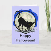 Carte Chat noir et Pleine lune (Devant)