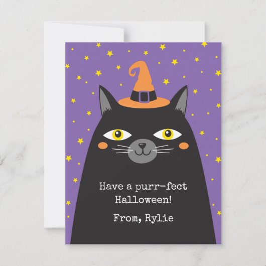 Carte Chat Noir Halloween (Devant)