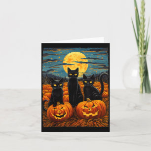 Carte Chat noir Halloween amateurs de chats ciel nocturn
