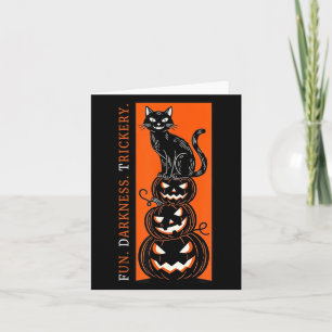 Carte Chat noir Halloween _ Amusement Ténèbres Tromperie