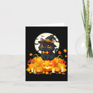 Carte Chat noir Halloween Citrouille Chat