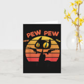 Carte Chat Noir Halloween Cool Drôle Sarcasique Pew Pew (Fleur jaune)