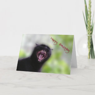 Carte Chat noir Joyeux anniversaire