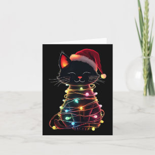 Carte Chat noir Noël Chapeau de Noël Meowy Chats 2