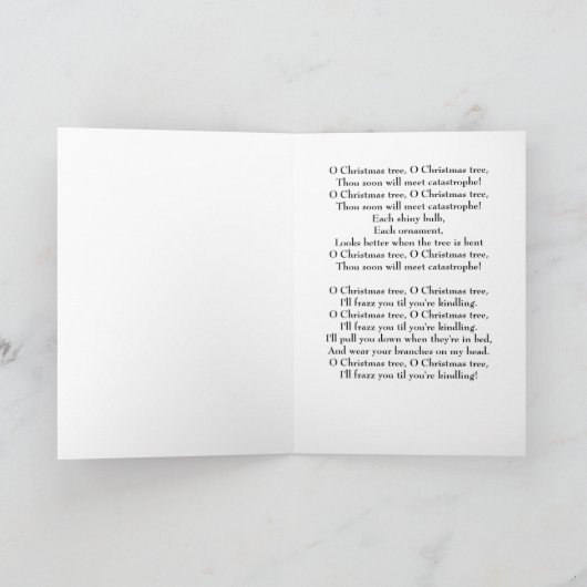 Carte Chat noir "O Arbre de Noël" (Intérieur)