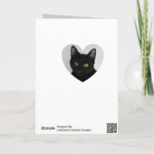 Carte Chat Noir Personnalisé Mignonne Se Bien (Dos)