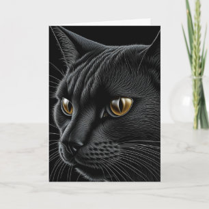 Carte Chat Noir Pun Joyeux Anniversaire