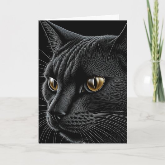 Carte Chat Noir Pun Joyeux Anniversaire (Devant)