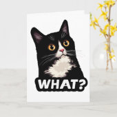 Carte Chat Noir Quoi? (Fleur jaune)