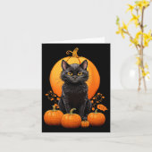 Carte Chat Noir Rétro Halloween Costume Citrouille Pour  (Fleur jaune)