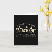 Carte Chat noir Salem Est 1626 Chat d'Halloween (Fleur jaune)