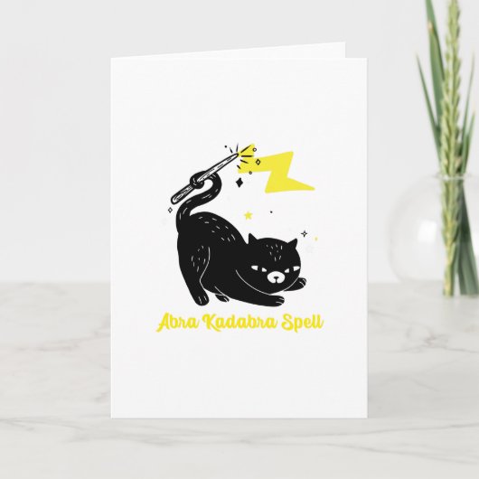 Carte Chat noir sorcier - Sort Abra Kadabra (Devant)