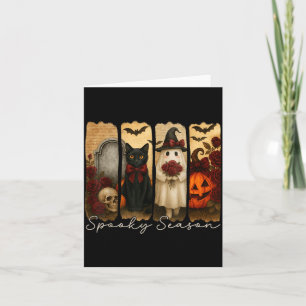 Carte Chat noir vintage Halloween Chat noir effrayant et