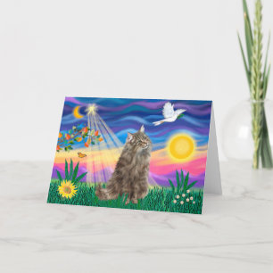 Carte Chat norvégien tabby - Crépuscule