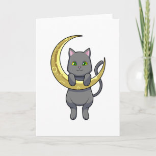 Carte Chat Nuit Lune