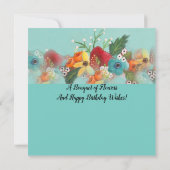 Carte Chat orange avec couronne de fleurs (Dos)