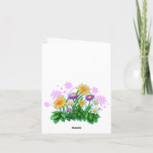 Carte Chat orange dans le patch de fleurs (Dos)