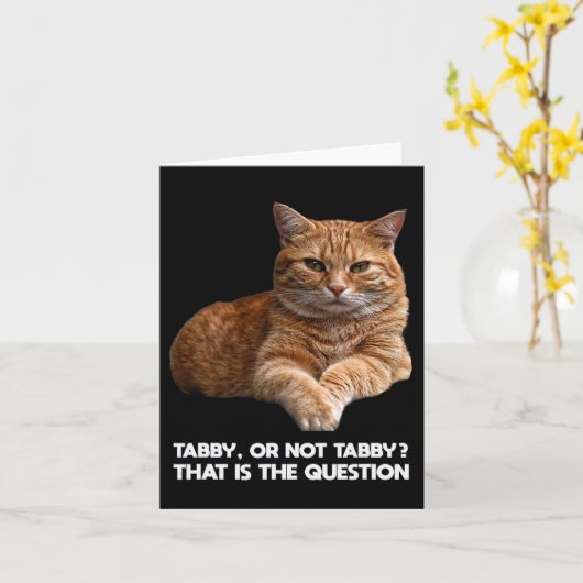 Carte Chat orange mignon (Fleur jaune)