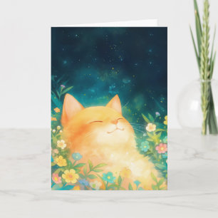 Carte Chat Orange Sieste Paisible