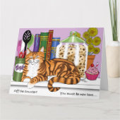 Carte Chat orange tabby impertinent sur le comptoir de c (Devant)