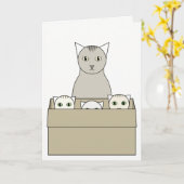 Carte Chat-Orientée du jour de mère (Fleur jaune)