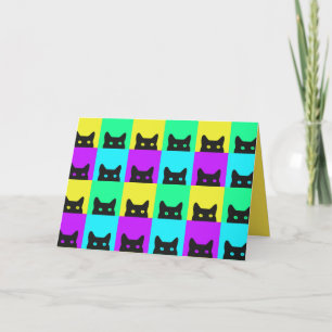 Carte Chat parfaitement Kitty Colorful Anniversaire
