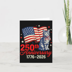 Carte chat patriotique 250e anniversaire des États-Unis 