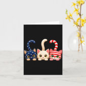 Carte Chat patriotique du 4 juillet drapeau américain Us (Fleur jaune)