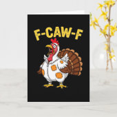 Carte Chat Pèlerin à Cheval sur Dindon Amusing Pour Amat (Fleur jaune)