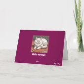 Carte Chat persan blanc mignon en vitrail (Dos)