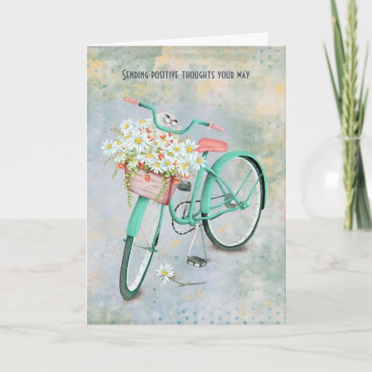 Carte Chat persan dans le panier de marguerite pensant à (Devant)