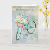 Carte Chat persan dans le panier de marguerite pensant à (Fleur jaune)