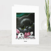 CARTE CHAT PERSAN NOIR & LAPIN DE PÂQUES (Dos)