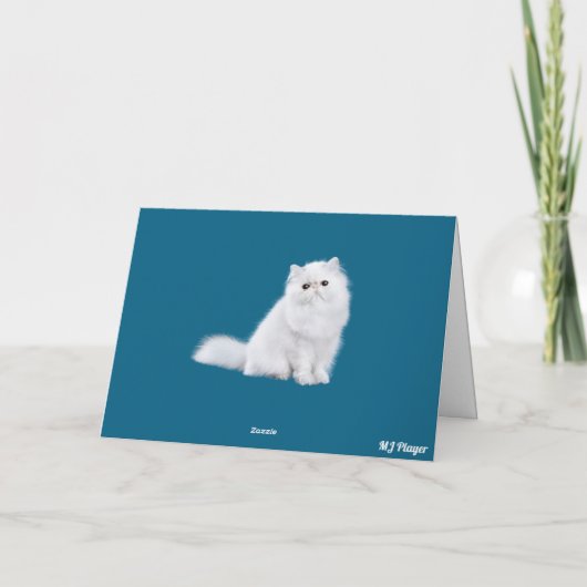 Carte Chat perse blanc et Rose (Dos)