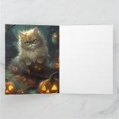 Carte Chat perse d'Halloween avec effroi Citrouille (Intérieur)