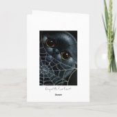 Carte CHAT PERSIEN NOIR & WEB HALLOWEEN (Dos)